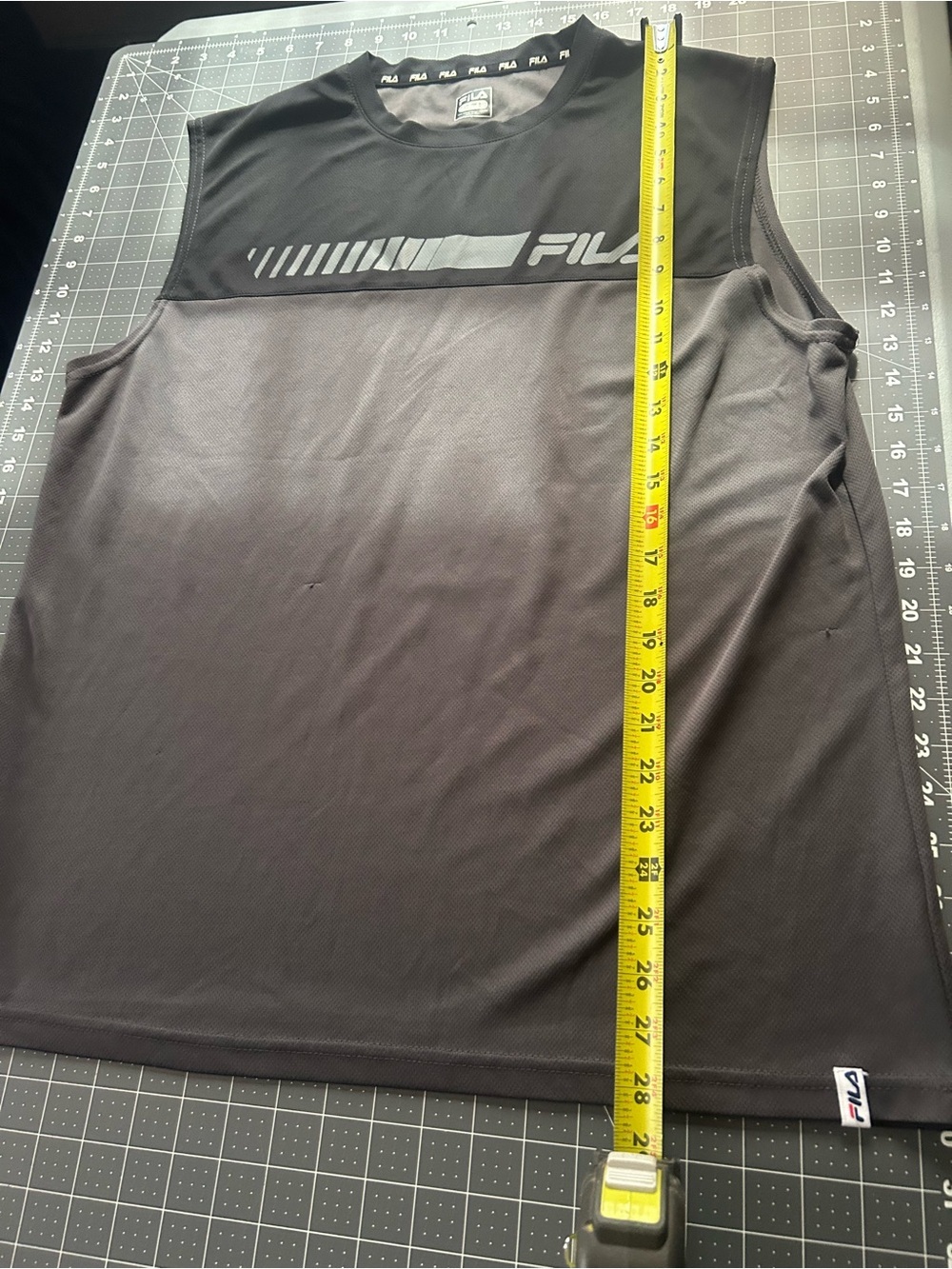 Fila Black and Dark Gray Sleeveless Athletic Shirt